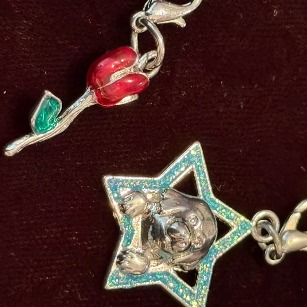 2 Disney Charms , Charmed in the Park Lobster Claw Clasp Beauty and the Beast